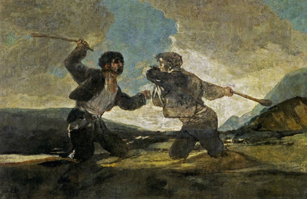 ‘Duelo a garrotazos’, obra de Francisco Goya expuesta en el Museo del Prado.
