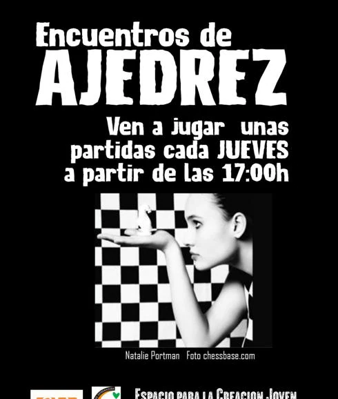 Cartel de promoción de los encuentros de ajedrez 