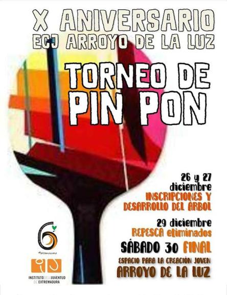 El ECJ de Arroyo de la Luz celebrará un torneo de Pin pon por su X aniversario