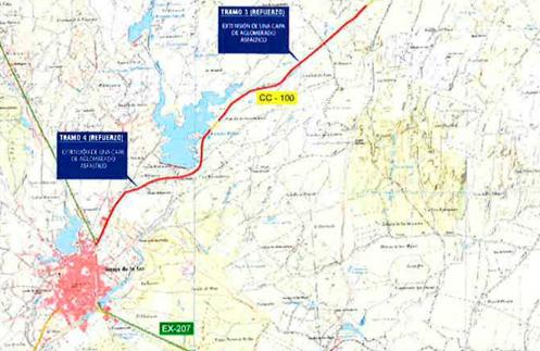 La Diputación de Cáceres rehabilita el firme de la CC-100 de Casar de Cáceres a Arroyo de la Luz