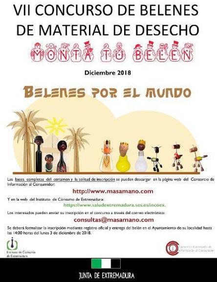 El consorcio extremeño de información al consumidor organiza el VII concurso de belenes de material de desecho: "Montatubelén"