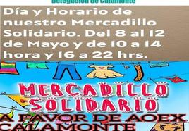 La Casa de Cultura acoge un mercadillo solidario a favor de AOEX