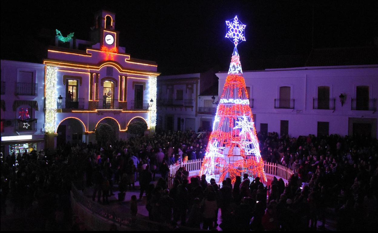 luminación navideña en la Plaza de España en años anteriores. 