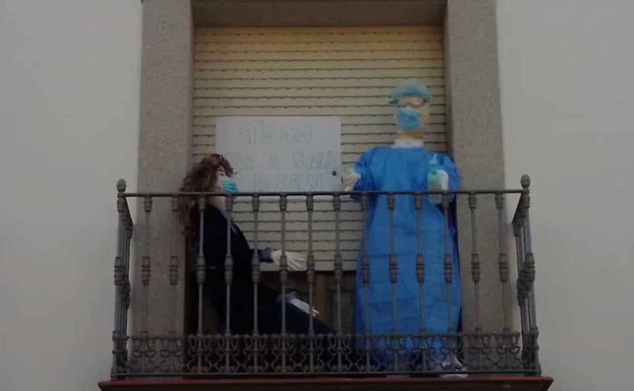 Representación de la vacunación contra la covid. 