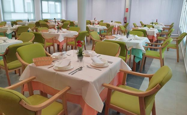 Zona de comedor de la residencia. 