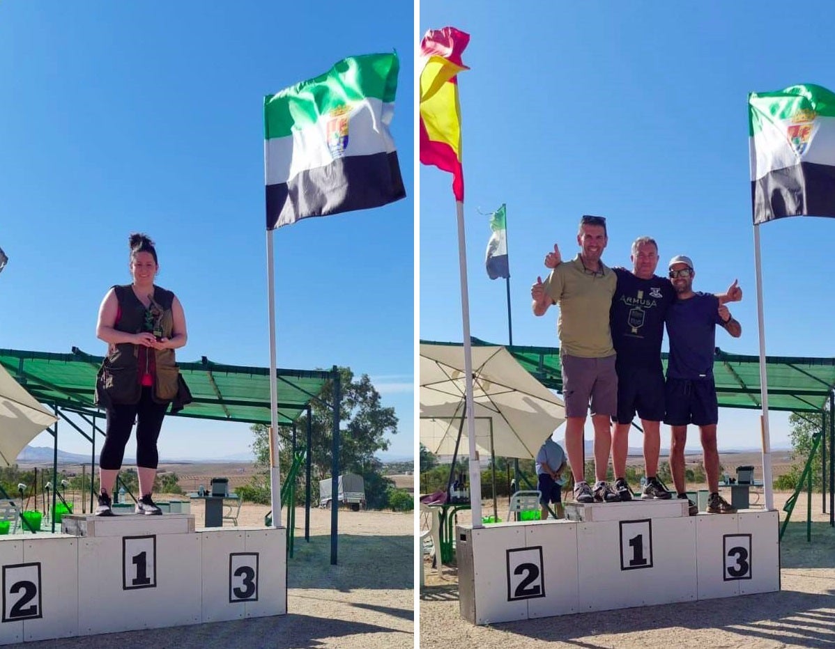 Nerea Martínez y Manuel Almodóvar, ganadores del Campeonato de Tiro al plato