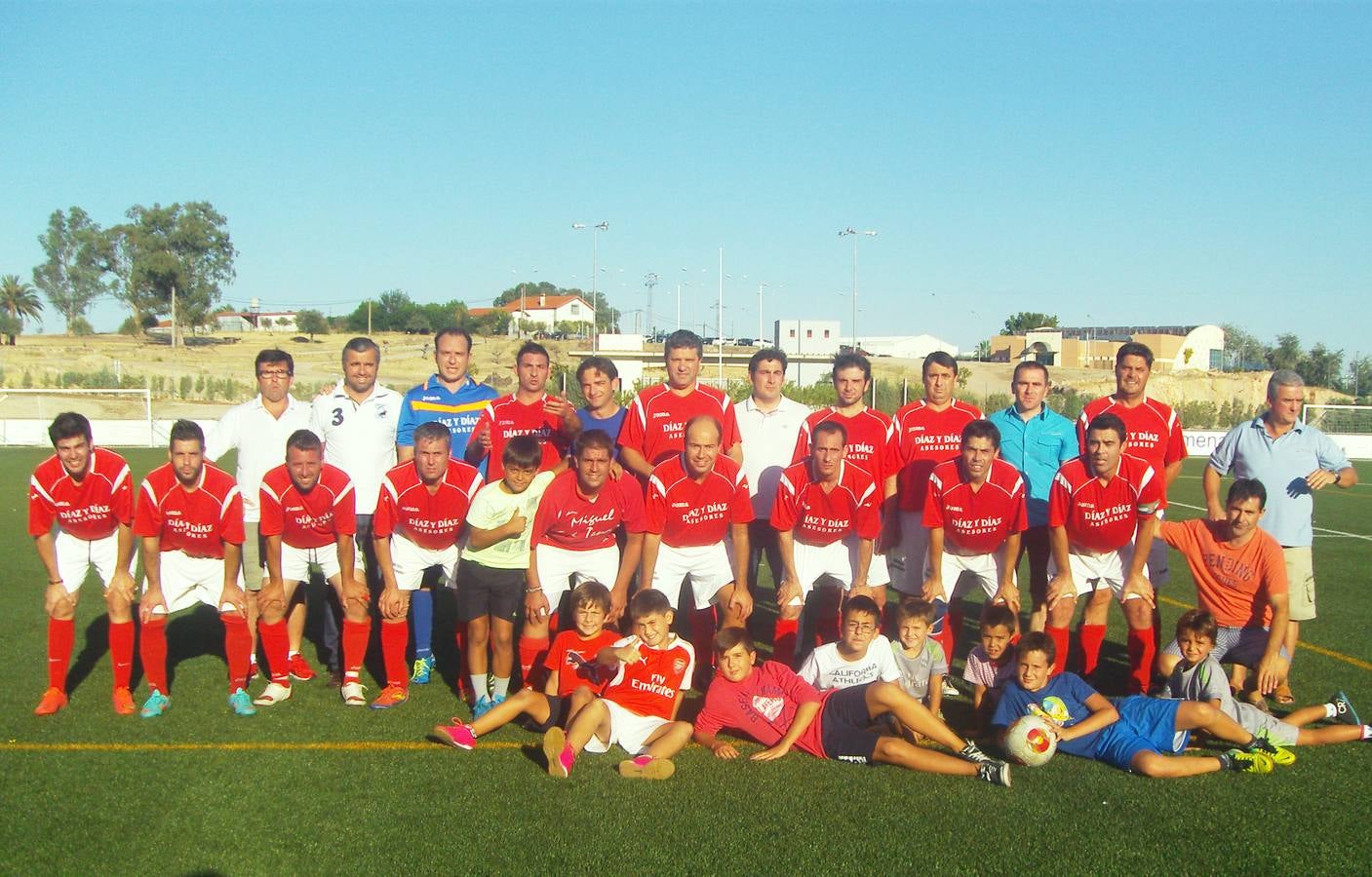Equipo del Campanario Atlético antes del choque ante el Ruecas. 