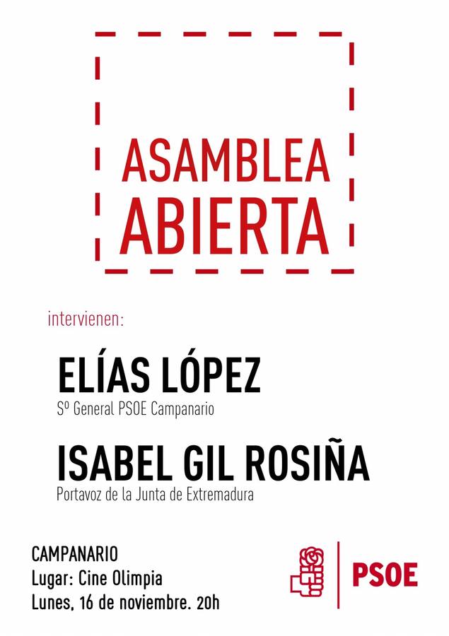 Acto público del PSOE, este lunes en el teatro Olimpia
