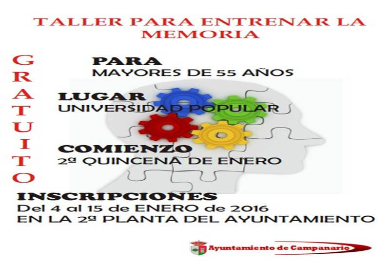 El Ayuntamiento oferta un taller para entrenar la memoria