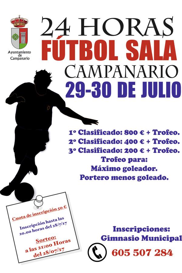 El 29 y 30 de julio se disputarán las 24 horas de fútbol sala de Campanario