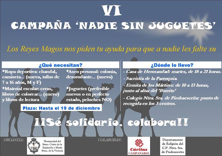 Última tarde para colaborar con la campaña de juguetes de la Hermandad de la Expiación