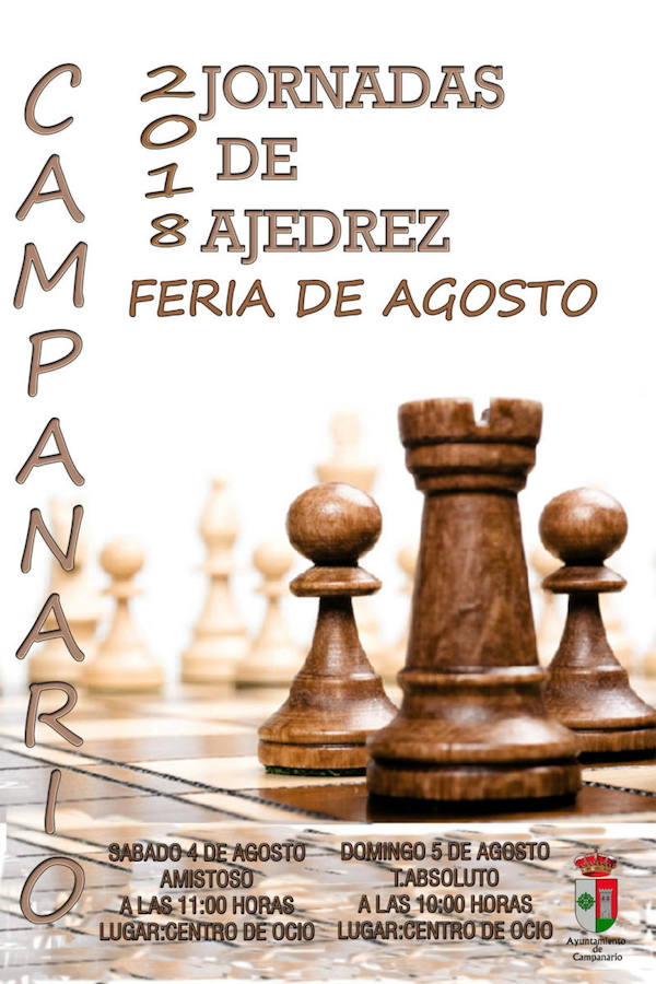 Torneo de ajedrez en Campanario, el próximo 5 de agosto