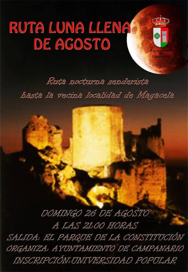 Ruta bajo la luna llena de agosto, este domingo 26