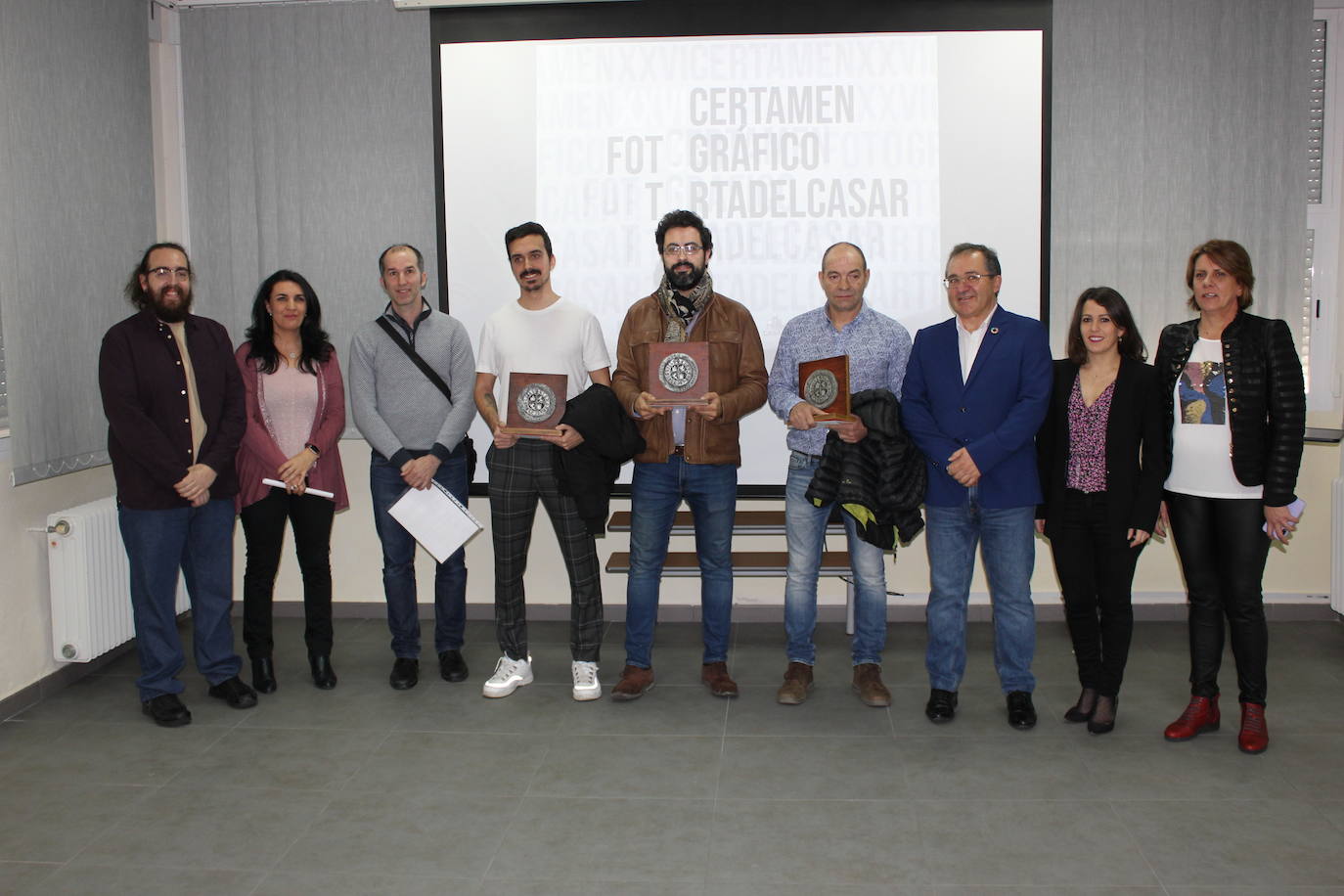 Premiados y organizadores en la entrega de los galardones hoy. 