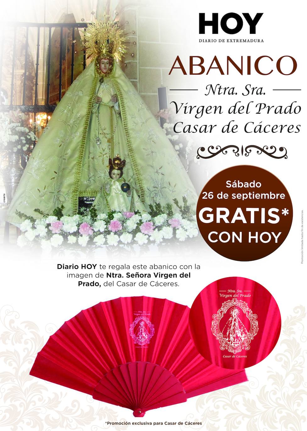 El Diario Hoy regalará este sábado un abanico con la imagen de la patrona junto al periódico