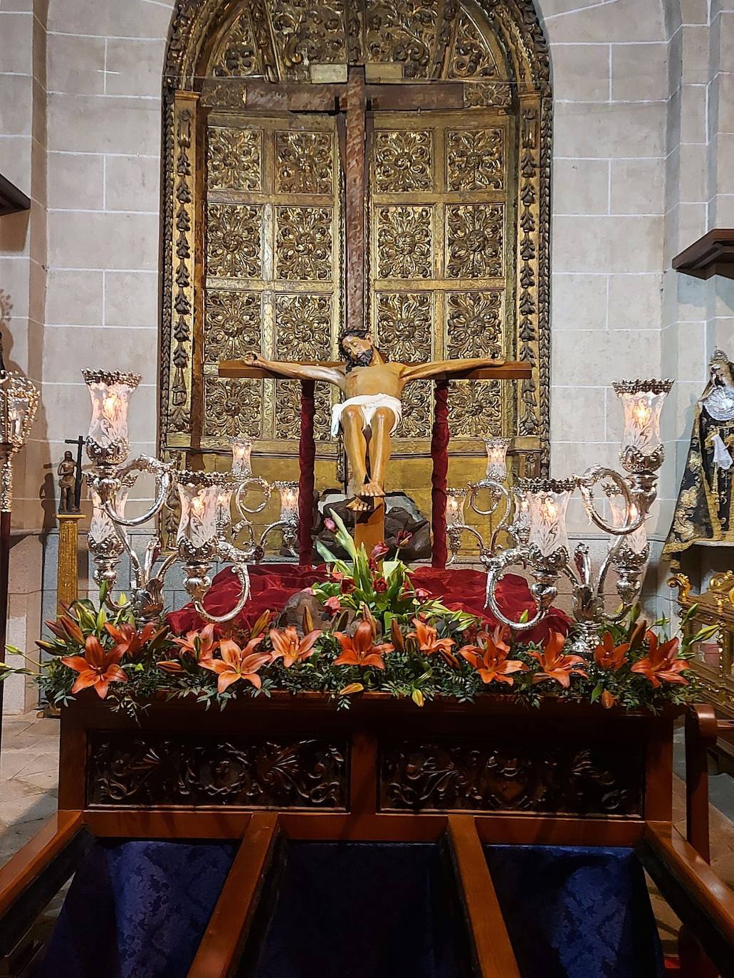 La imagen ocupa el mismo lugar que cada año durante la Semana Santa, aunque no podrá desfilar. CEDIDA