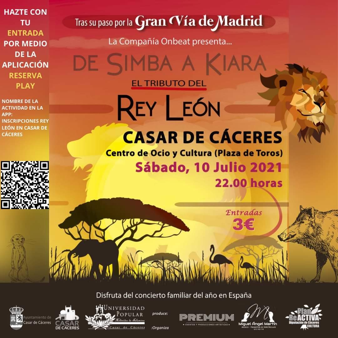 El tributo al musical del Rey León que quedó sin celebración en el Ramo ya tiene fecha: será el 10 de julio