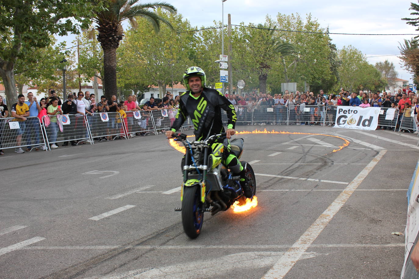 Paulo Martinho durante un momento de la exhibición en septiembre de 2019 en el Paseo de Extremadura. L.C.G.