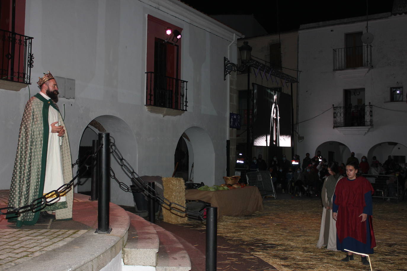 Sancho IV recibe en su castillo a los aldeanos de Casar. 