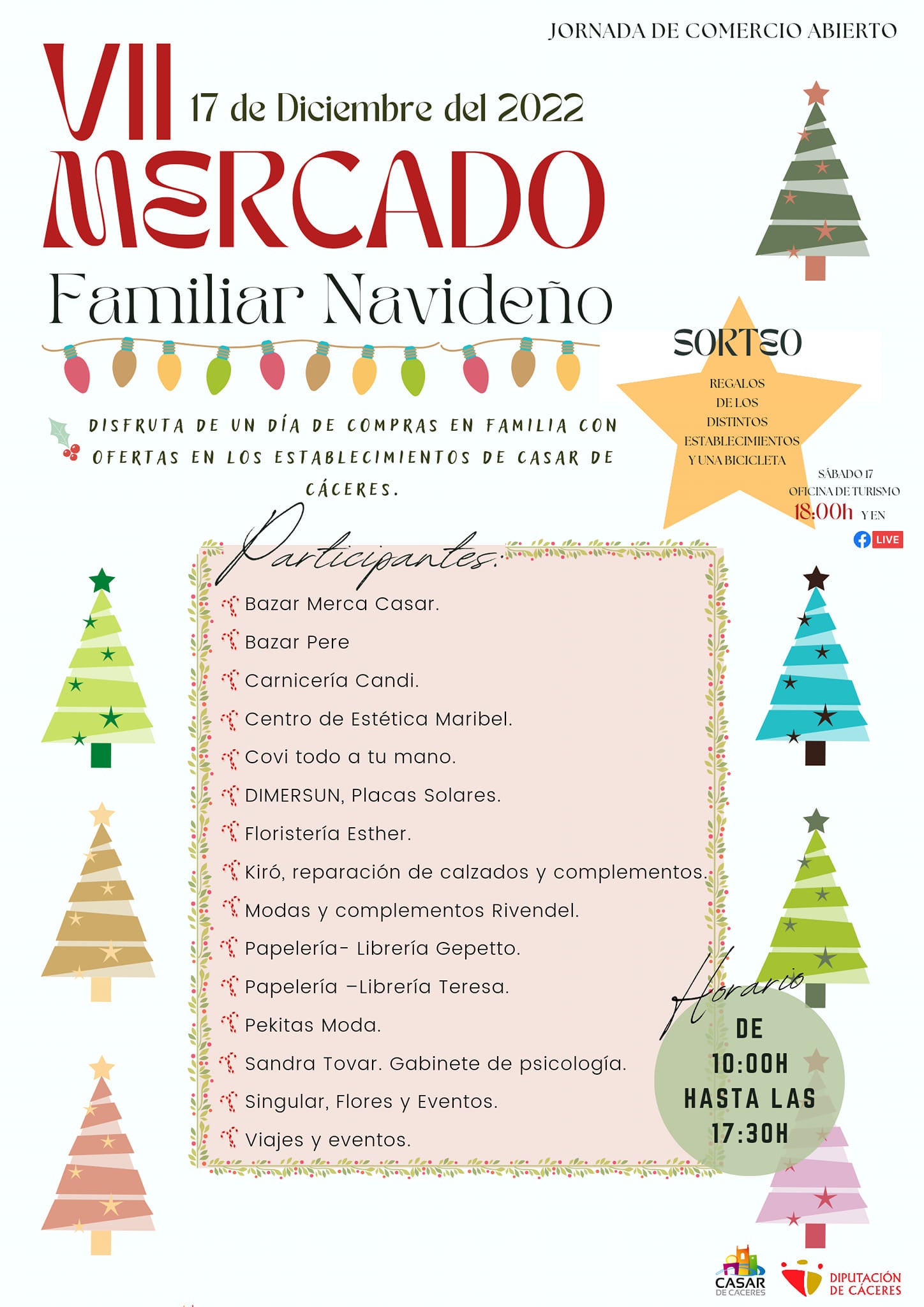 Sorteo de regalos y descuentos especiales por comprar en Casar de Cáceres este sábado
