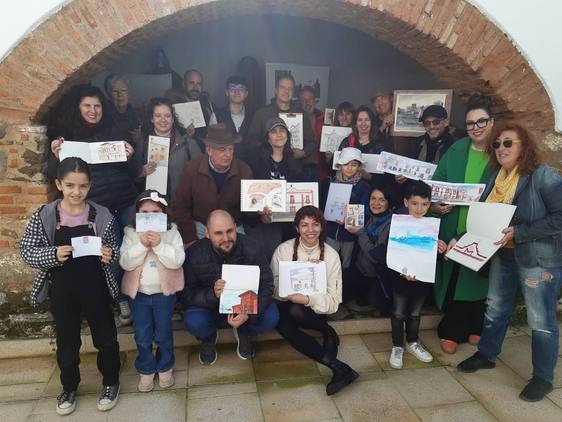 Dibujantes urbanos de distintos puntos de la región retratan Casar de Cáceres