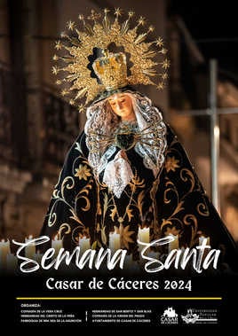 Cartel anunciador de la Semana Santa 2024, con la imagen ganadora en el certamen del pasado año.