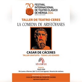Ofertan un taller gratuito de teatro que versará sobre la obra 'La comedia de Aristóteles'