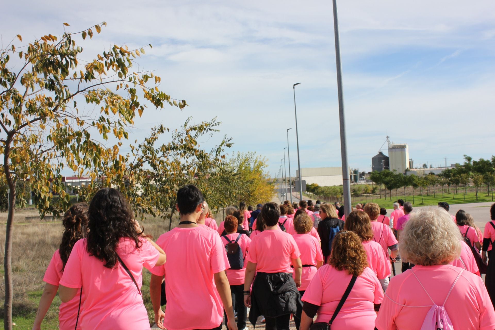 Una marea rosa recorre las calles y vías de la localidad para apoyar la lucha contra el cáncer