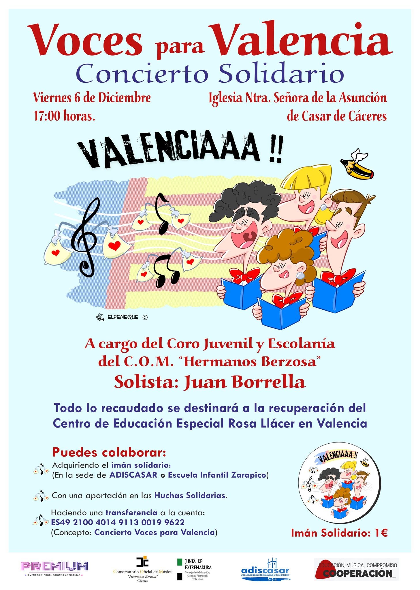 La parroquia acoge esta tarde el concierto solidario 'Voces para Valencia'