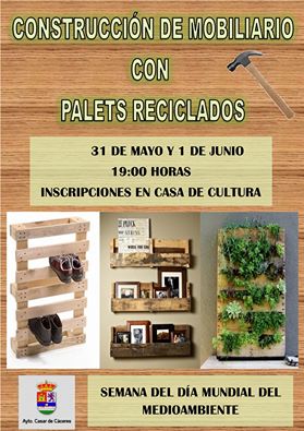 Organizan un taller de construcción de mobiliario con palets usados