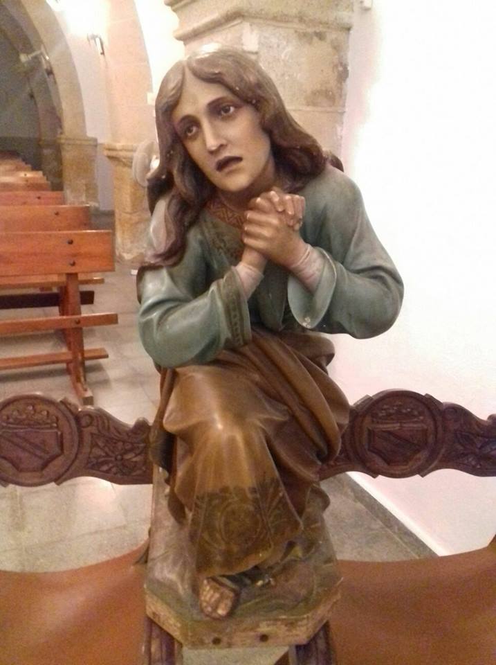 La imagen de la Magdalena que volverá a lucir a los pies del Crucificado. 