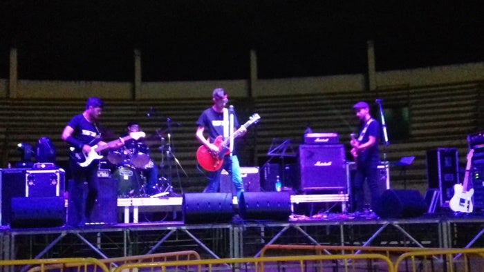 El grupo 'Tocando techo' anoche en el centro de ocio y cultura. 