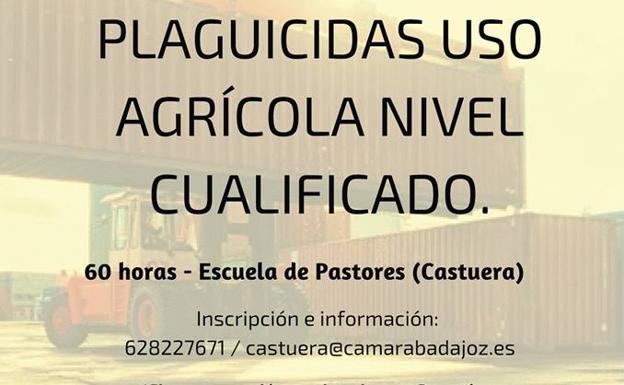 La Cámara de Comercio de Badajoz oferta un curso de 'Plaguicidas de uso agrícola, nivel cualificado'