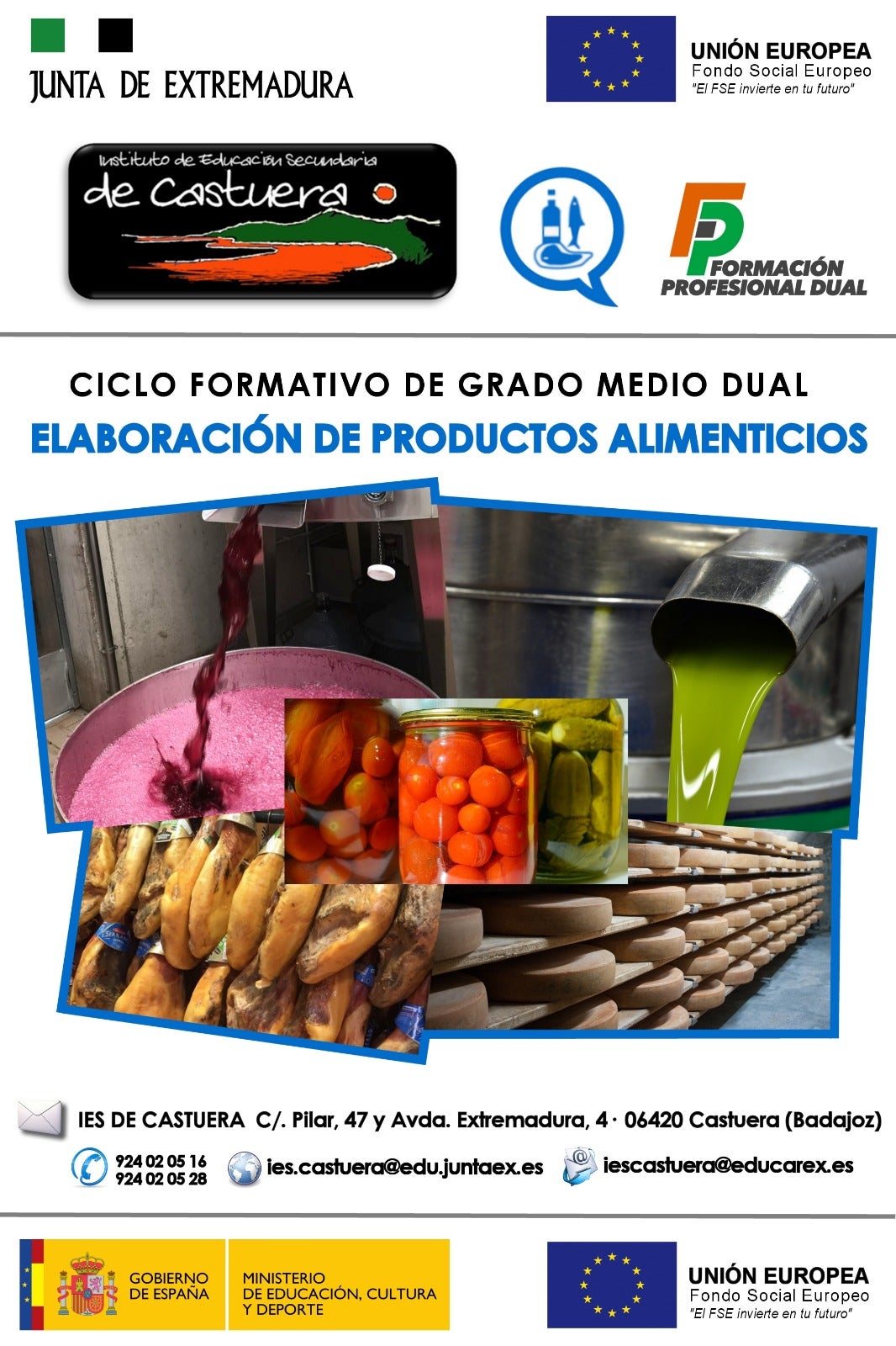 La Formación Profesional Dual de Industrias Alimentarias llega al IES de Castuera