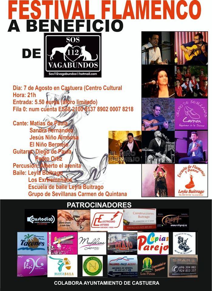 El Festival Flamenco Benéfico 'SOS 112 Vagabundos' se celebrará el próximo miércoles 7 de agosto