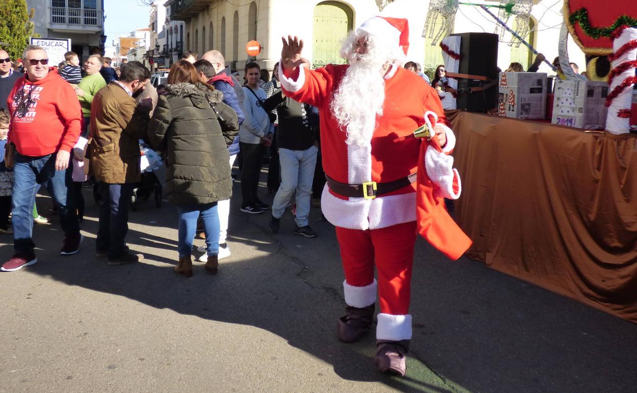 Papá Noel en su llegada a la Plaza 