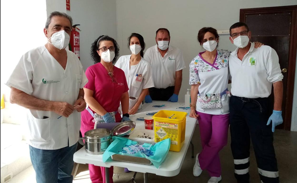 Equipo de vacunación el pasado jueves 10 de junio 