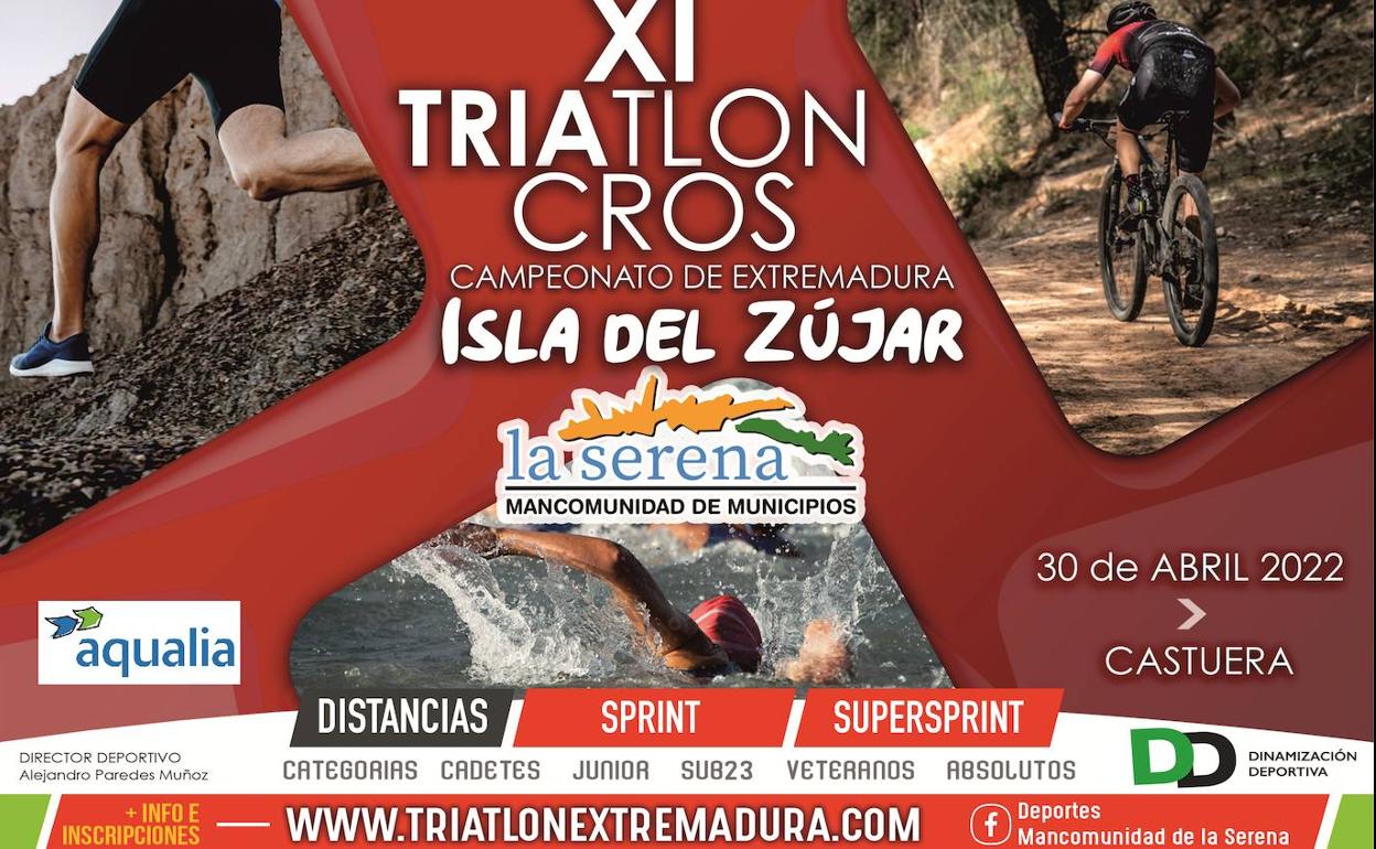 El 'XI Triatlón Cross en la Isla del Zújar. Campeonato de Extremadura' se celebrará este sábado