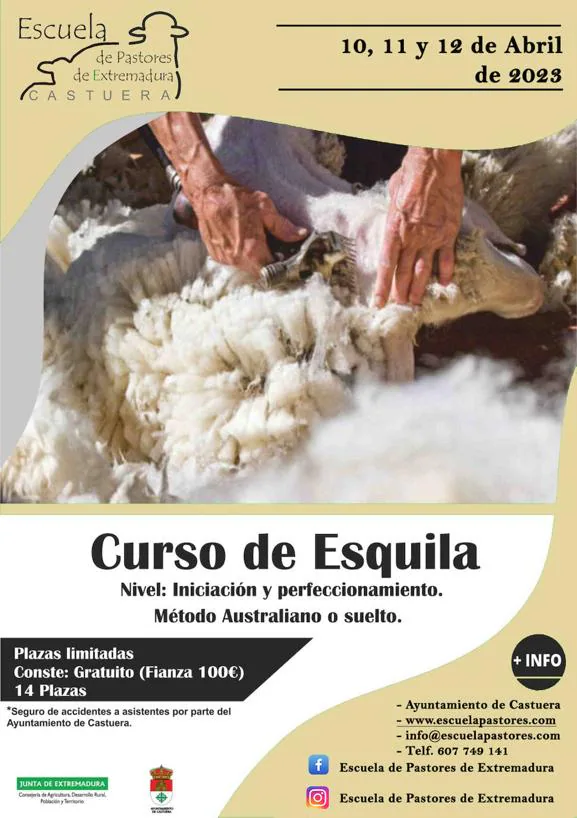 Cartel del curso de esquila.