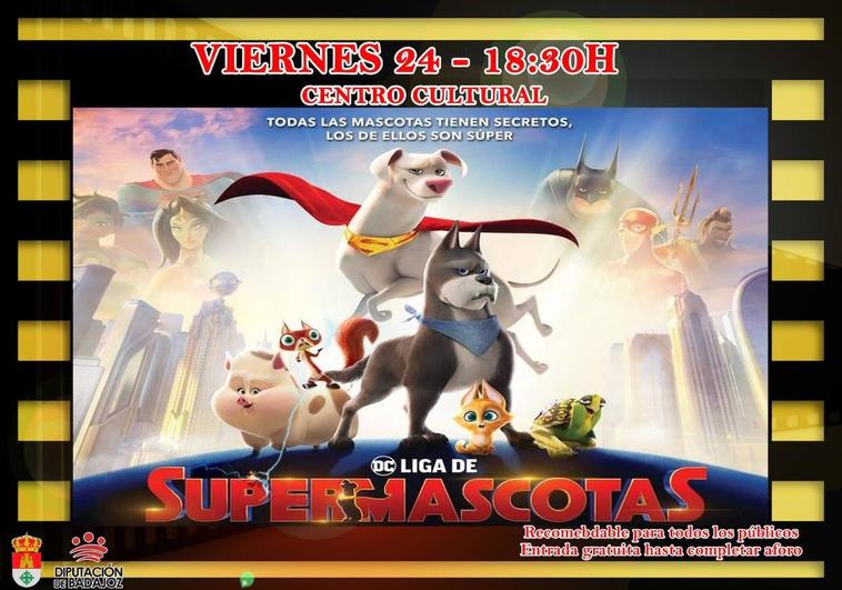 El auditorio del Centro Cultural acoge este viernes 24 de marzo la proyección de la película «DC Liga de Supermascotas»