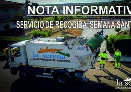 Recogida de residuos. Horario Semana Santa.