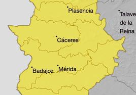 La alerta amarilla para mañana domingo afecta a toda la región.