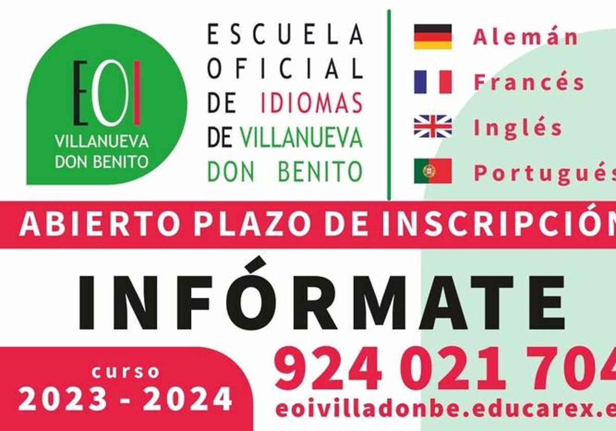 Calendario de preinscripción en el aula de Castuera adscrita a la Escuela Oficial de Idiomas para el curso 2023/2024