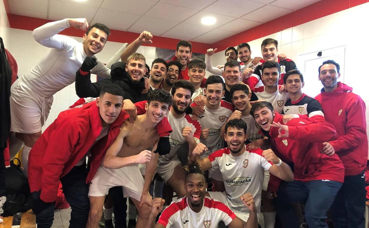 Celebración en el vestuario del equipo de Primera División 