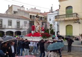 Llegada a la Plaza de España de Jesús Amarrado a la Columna.