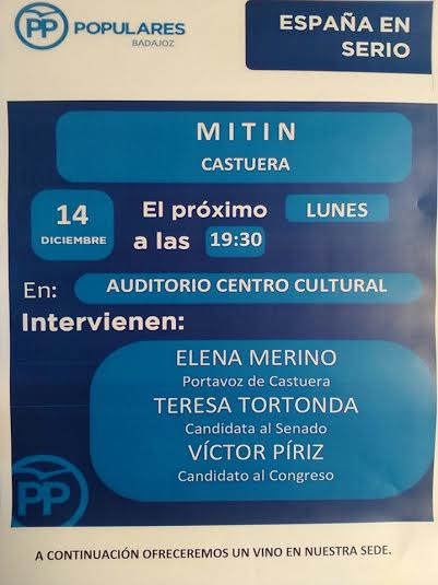 El PP celebra este lunes el mitin central de la campaña electoral del 20D