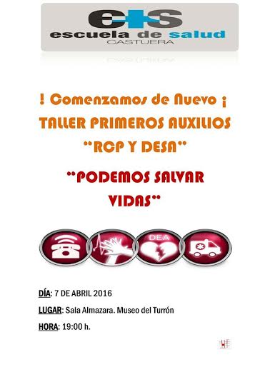La Escuela de Salud programa un “Taller de Primeros Auxilios, RCP y DESA” para el este jueves