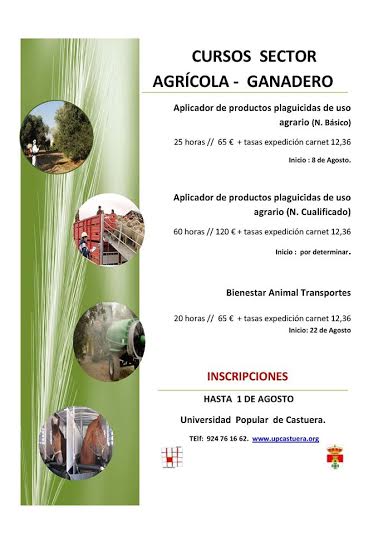 La Universidad Popular programa nuevos cursos para el sector agrícola-ganadero