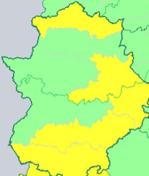 El sábado vuelve la alerta amarilla por lluvias a Extremadura