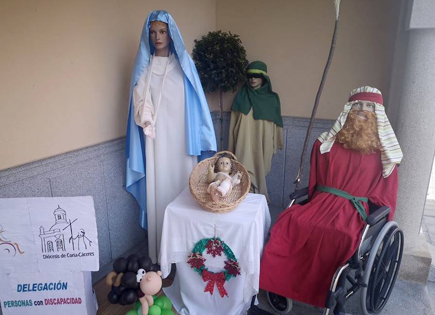 Belén instalado en las puertas de la parroquia de San Ignacio